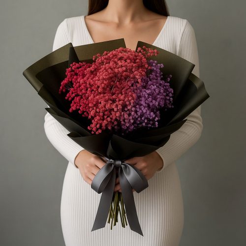 Букет из Гипсофил «Огненный закат»