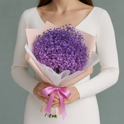 Букет с Гипсофилами «Лавандовый сон»